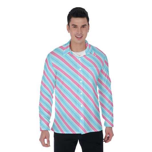 Pride Striped 4-Way Stretch Long Sleeve Shirt with Collar | Relaxed Fit | Choose Your Colourway
