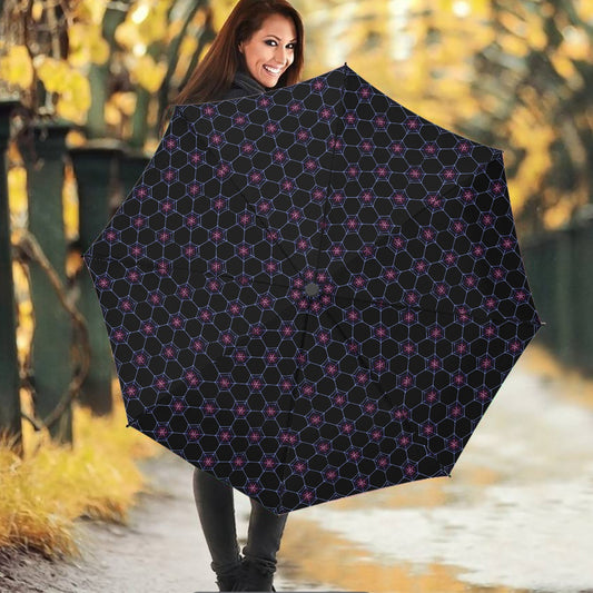 Geometric Spiderweb Patterned Umbrella | Choose Your Colourway