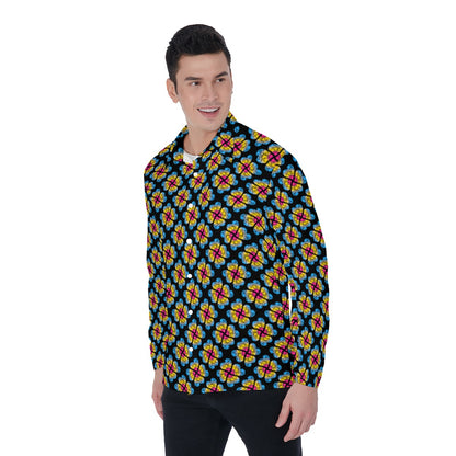 Heart Flowers 4-Way Stretch Long Sleeve Shirt with Collar | Relaxed Fit | Choose Your Colourway