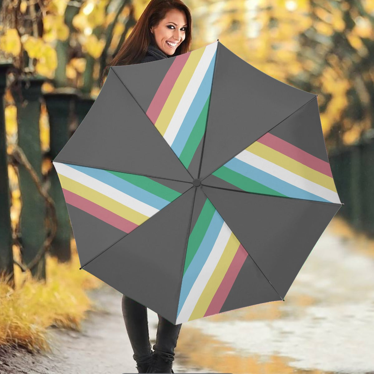 Disability and Neurodiversity Pride Alternating Panel Umbrella | Choose Your Flag and Colourway