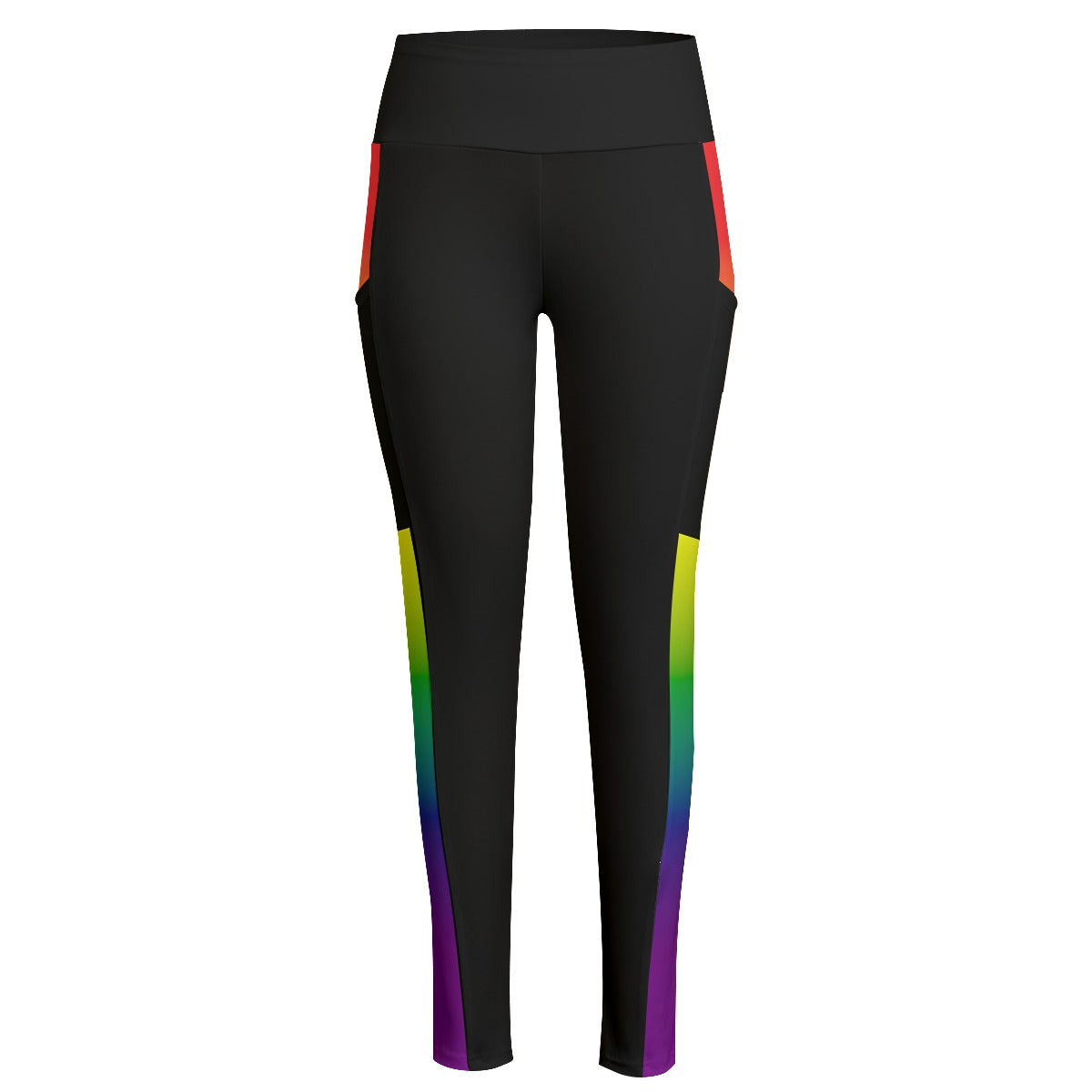 High Waist Leggings with Gradient Accent and Side Pockets | Choose Your Colourway