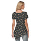 Bumblebee and Vine Patterned Asymmetrical Hem Short Sleeve T-shirt | Choose Your Colourway