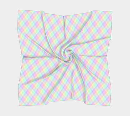 Pastel Rainbow Argyle  Square Scarf