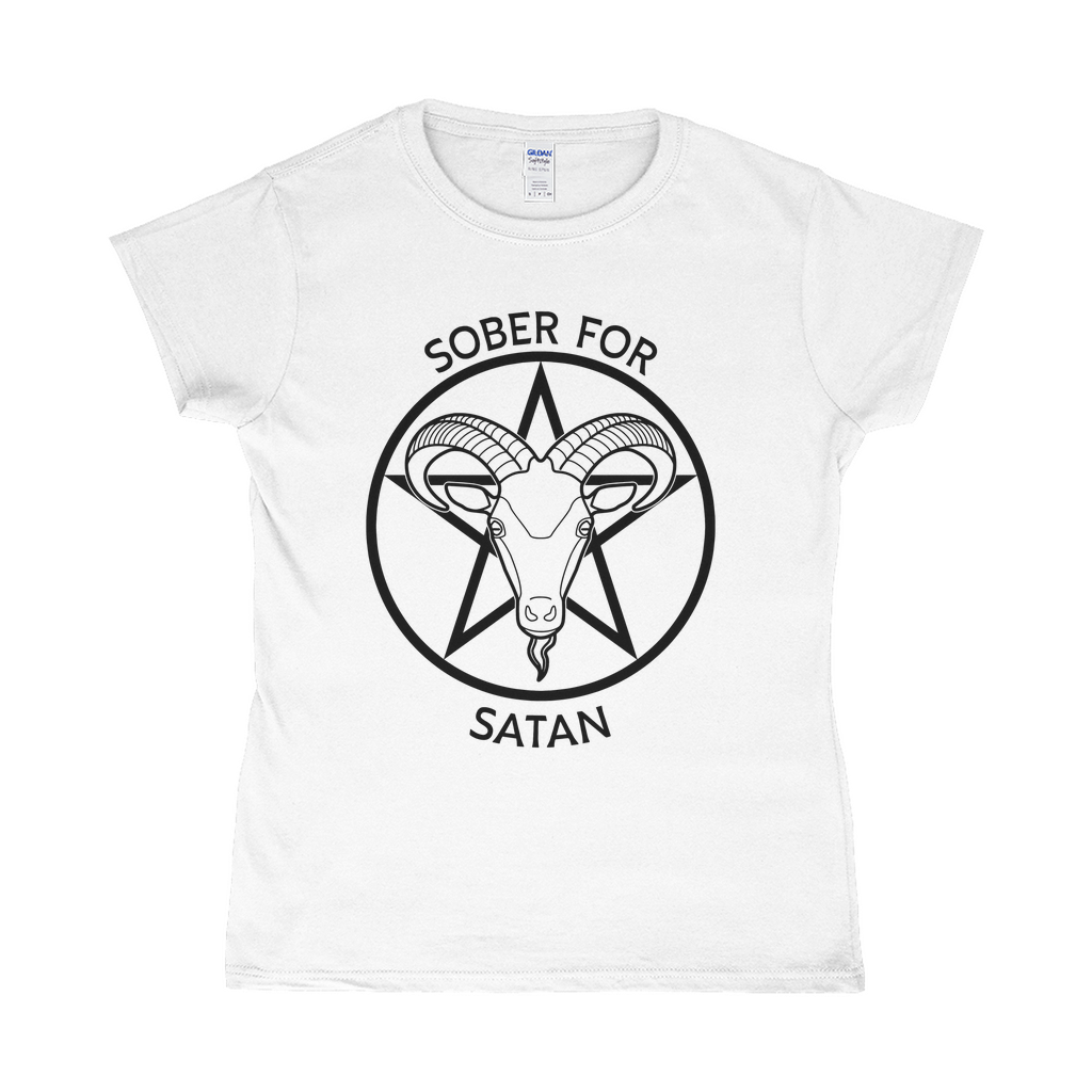 Sobrio para Satanás Camiseta ajustada | Elige tu combinación de colores | gildan