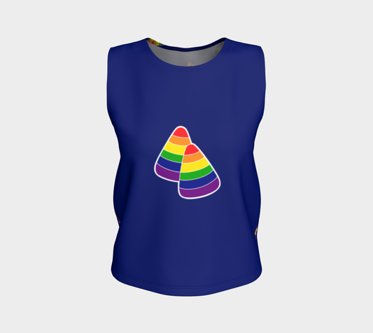 Rainbow and Blue Candy Corn Loose Tank