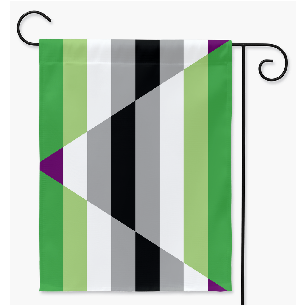 Aegoaroace - V2 Yard & Garden Flags | Single Or Double-Sided | 2 Sizes | Aromantic and Asexual Spectrum Yard Flag ninjaferretart