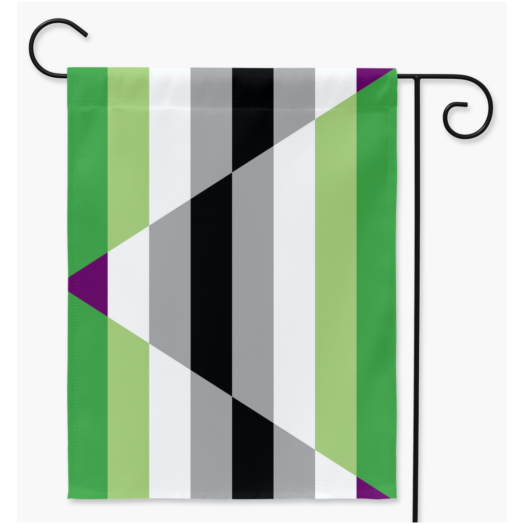 Aegoaroace - V2 Yard & Garden Flags | Single Or Double-Sided | 2 Sizes | Aromantic and Asexual Spectrum Yard Flag ninjaferretart