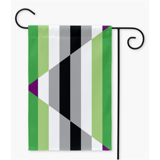 Aegoaroace - V2 Yard & Garden Flags | Single Or Double-Sided | 2 Sizes | Aromantic and Asexual Spectrum Yard Flag ninjaferretart