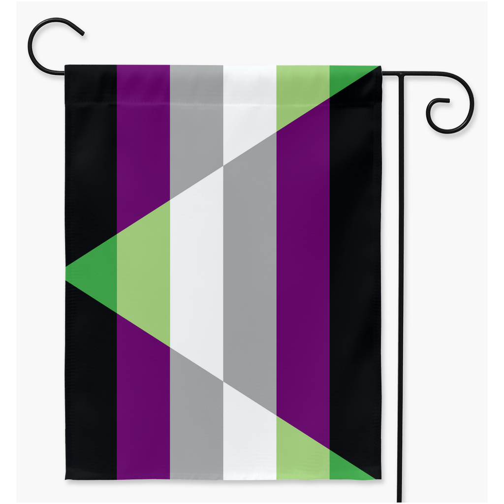 Aegoaroace - V6 Yard & Garden Flags | Single Or Double-Sided | 2 Sizes | Aromantic and Asexual Spectrum Yard Flag ninjaferretart
