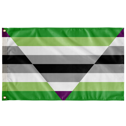 Aegoaroace - V2  Wall Flag | 36x60" | Single-Reverse | Aromantic and Asexual Spectrum
