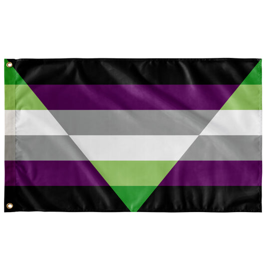 Aegoaroace - V6  Wall Flag | 36x60" | Single-Reverse | Aromantic and Asexual Spectrum