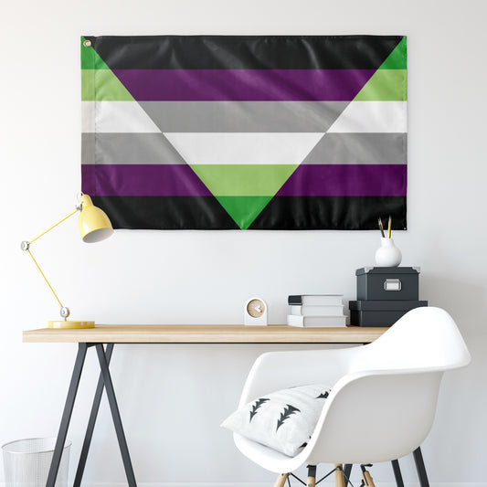 Aegoaroace - V6  Wall Flag | 36x60" | Single-Reverse | Aromantic and Asexual Spectrum