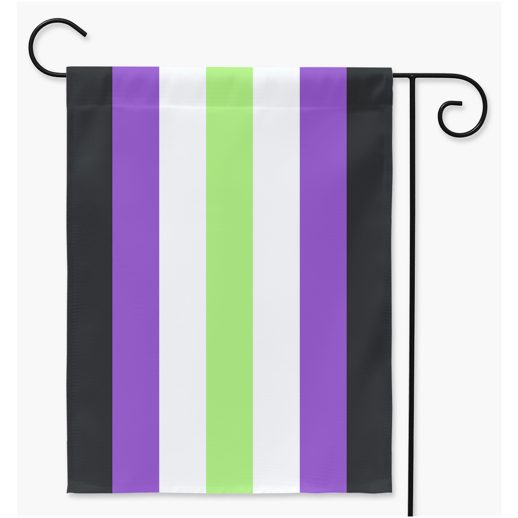 Agender Nonbinary Pride Yard and Garden Flags | Single Or Double-Sided | 2 Sizes | Gender Identity and Expression Yard Flag ninjaferretart