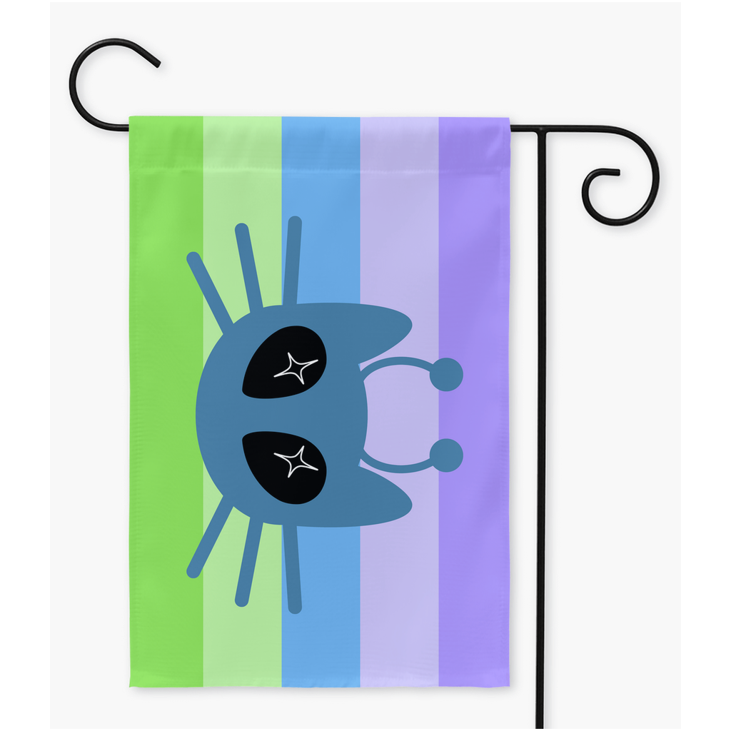 Aliencatgender Pride Yard and Garden Flags | Single Or Double-Sided | 2 Sizes | Gender Identity and Expression Yard Flag ninjaferretart