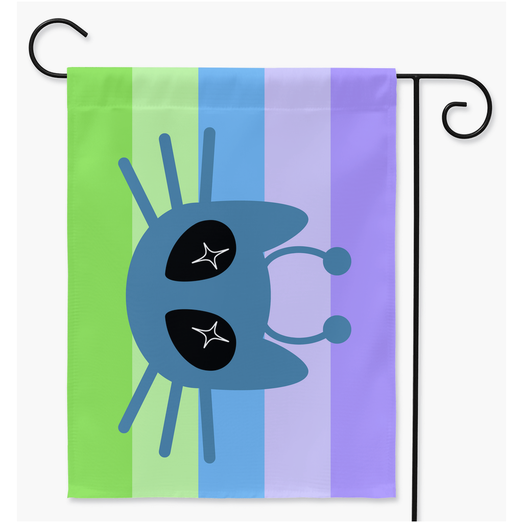 Aliencatgender Pride Yard and Garden Flags | Single Or Double-Sided | 2 Sizes | Gender Identity and Expression Yard Flag ninjaferretart