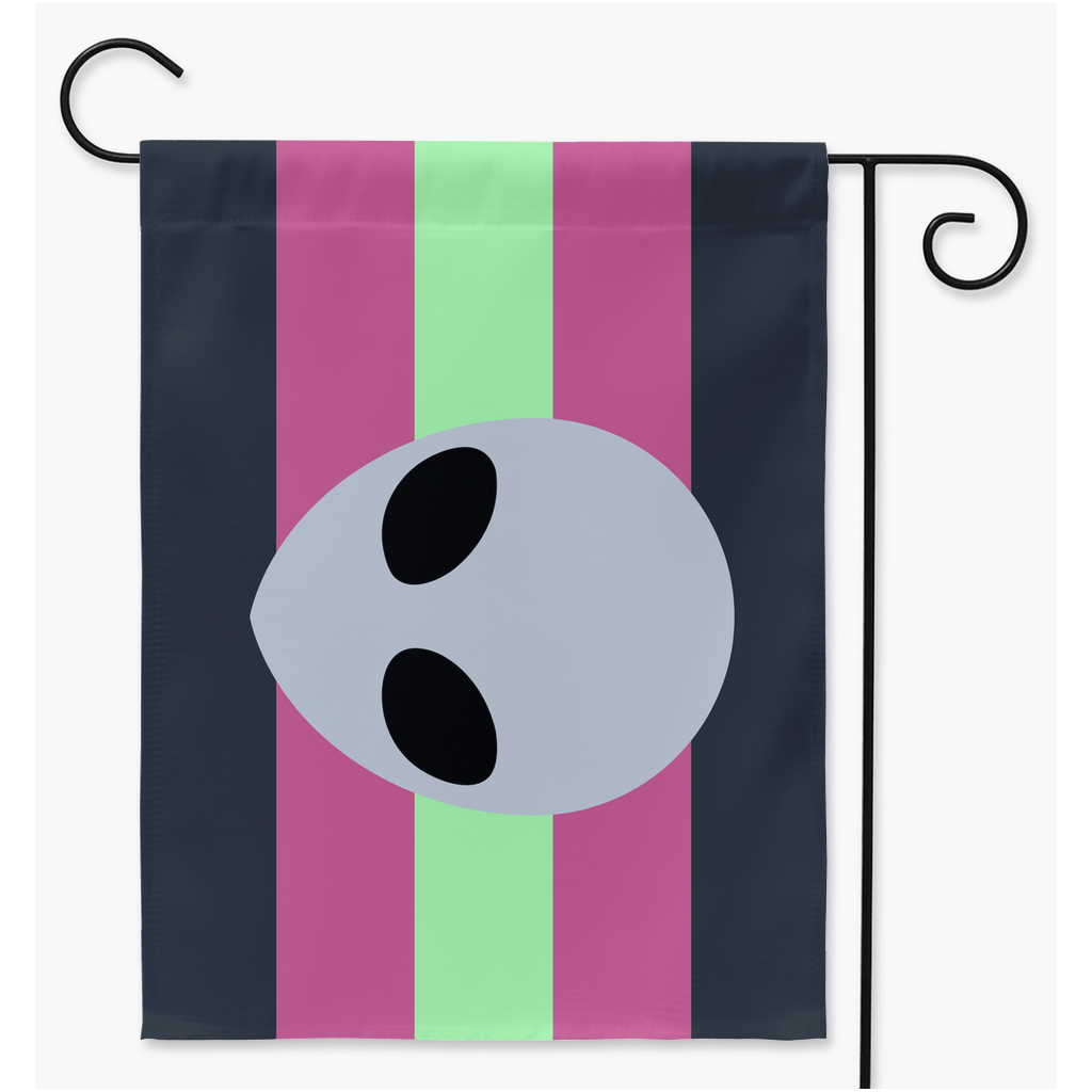 Aliengenderfem Pride Yard and Garden Flags | Single Or Double-Sided | 2 Sizes | Gender Identity and Expression Yard Flag ninjaferretart