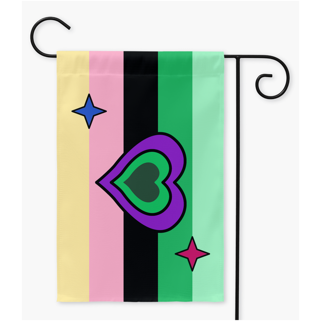 Animateromantic - V3 Yard and Garden Flag | Single Or Double-Sided | 2 Sizes | Aro Ace Spectrum Yard Flag ninjaferretart