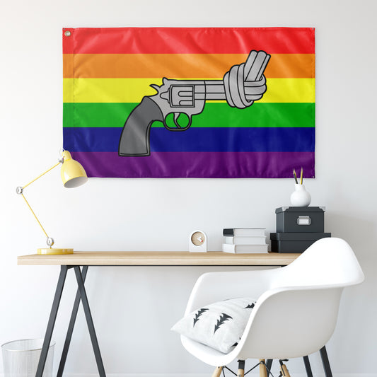 Antiviolence - Rainbow Basic Wall Flag | 36x60" | Single-Reverse | Allies and Activism