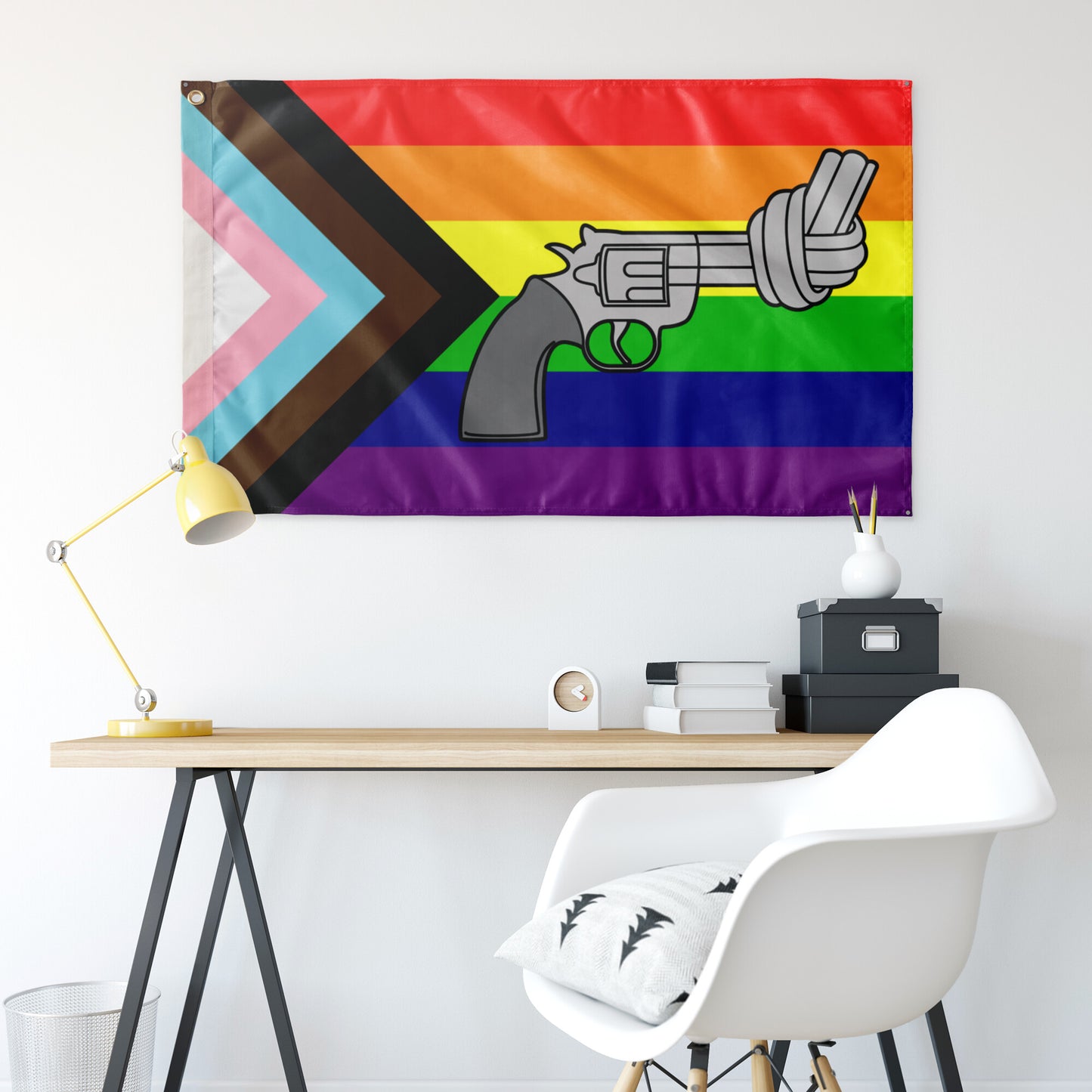 Antiviolence - Rainbow Progress Wall Flag | 36x60" | Single-Reverse | Allies and Activism
