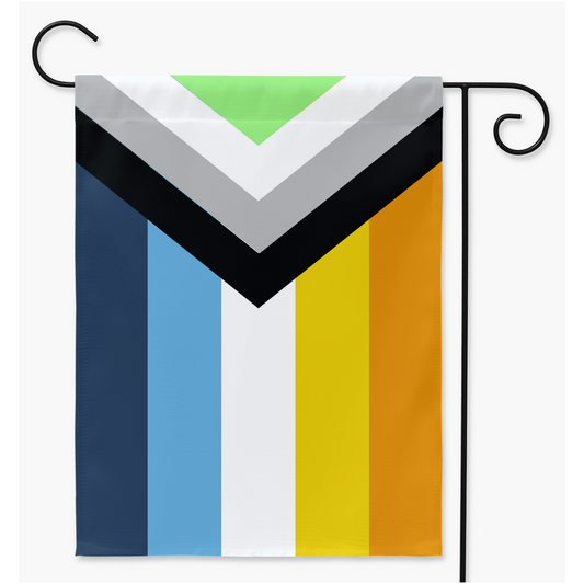 Aroace Agender Pride Yard And Garden Flags - Version 2 | Single Or Double-Sided | 2 Sizes | Aro Ace Spectrum Yard Flag ninjaferretart