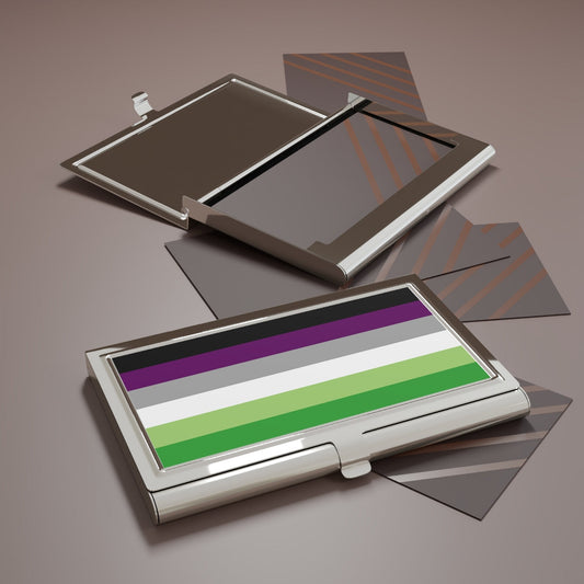 Aroace Pride Flag Business Card Holder/Slim Wallet | Accessories | Choose Your Flag | Aro Ace Spectrum Accessories ninjaferretart