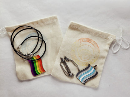 Aroace Pride Flag Enamel Pendants | Choose Your Flag Necklace ninjaferretart
