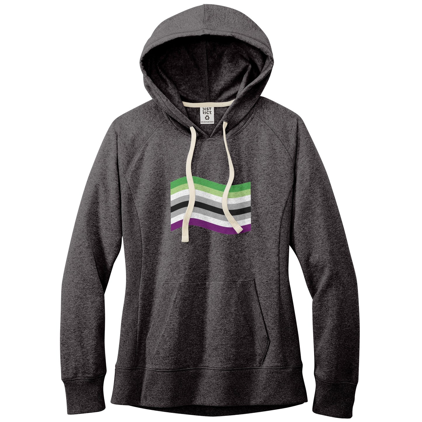 Aroace Pride Flag Fitted Re-Fleece Hoodie | Choose Your Flag Apparel ninjaferretart