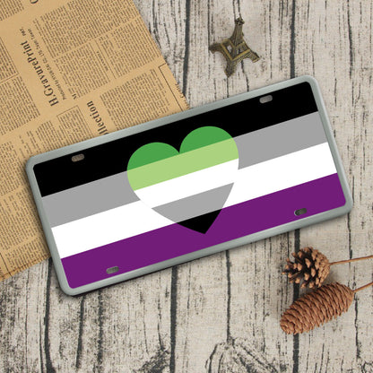 Aroace Spectrum Pride Decorative License Plate | Choose Your Flag  ninjaferretart