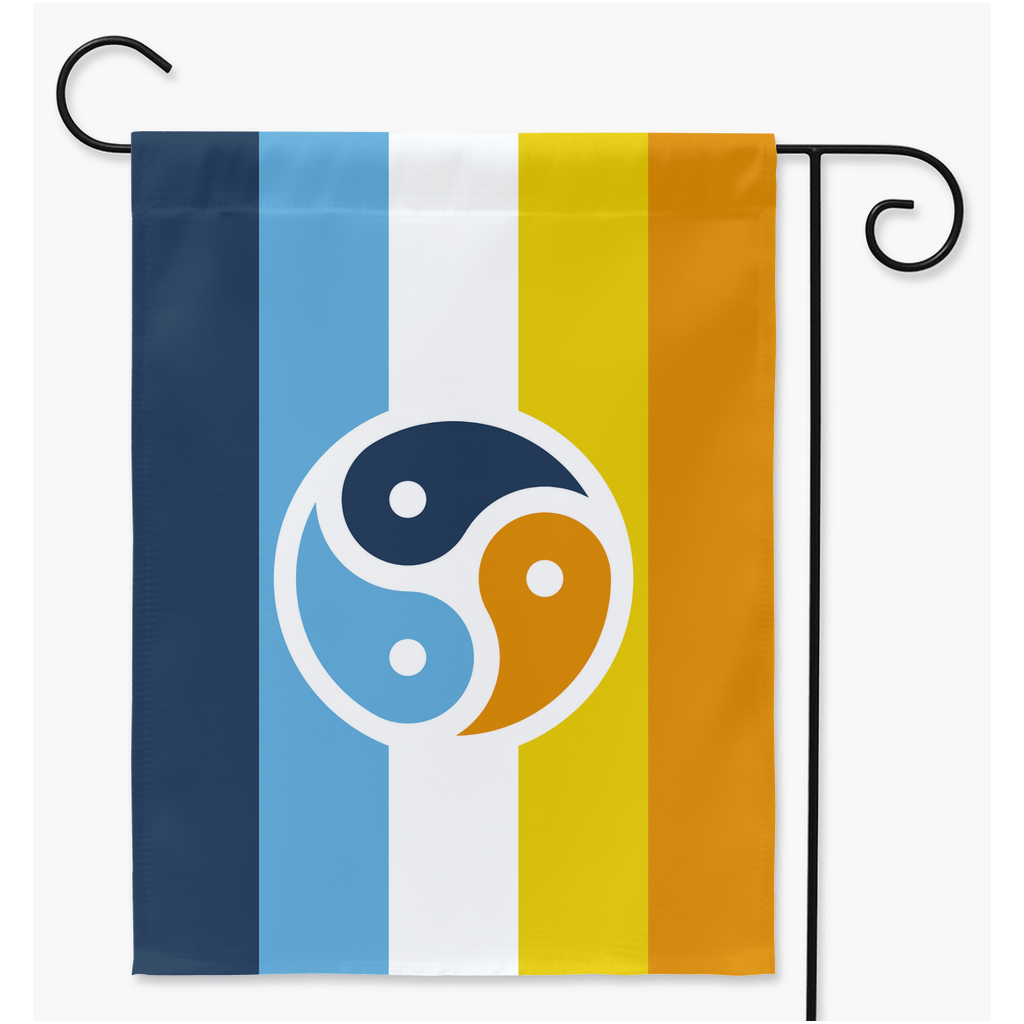 Aroace V1 Triskele Yard & Garden Flags | Single Or Double-Sided | 2 Sizes | Aro Ace & Kink Yard Flag ninjaferretart