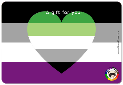Tarjeta de regalo Ninja Ferret - Espectro aromático y asexual