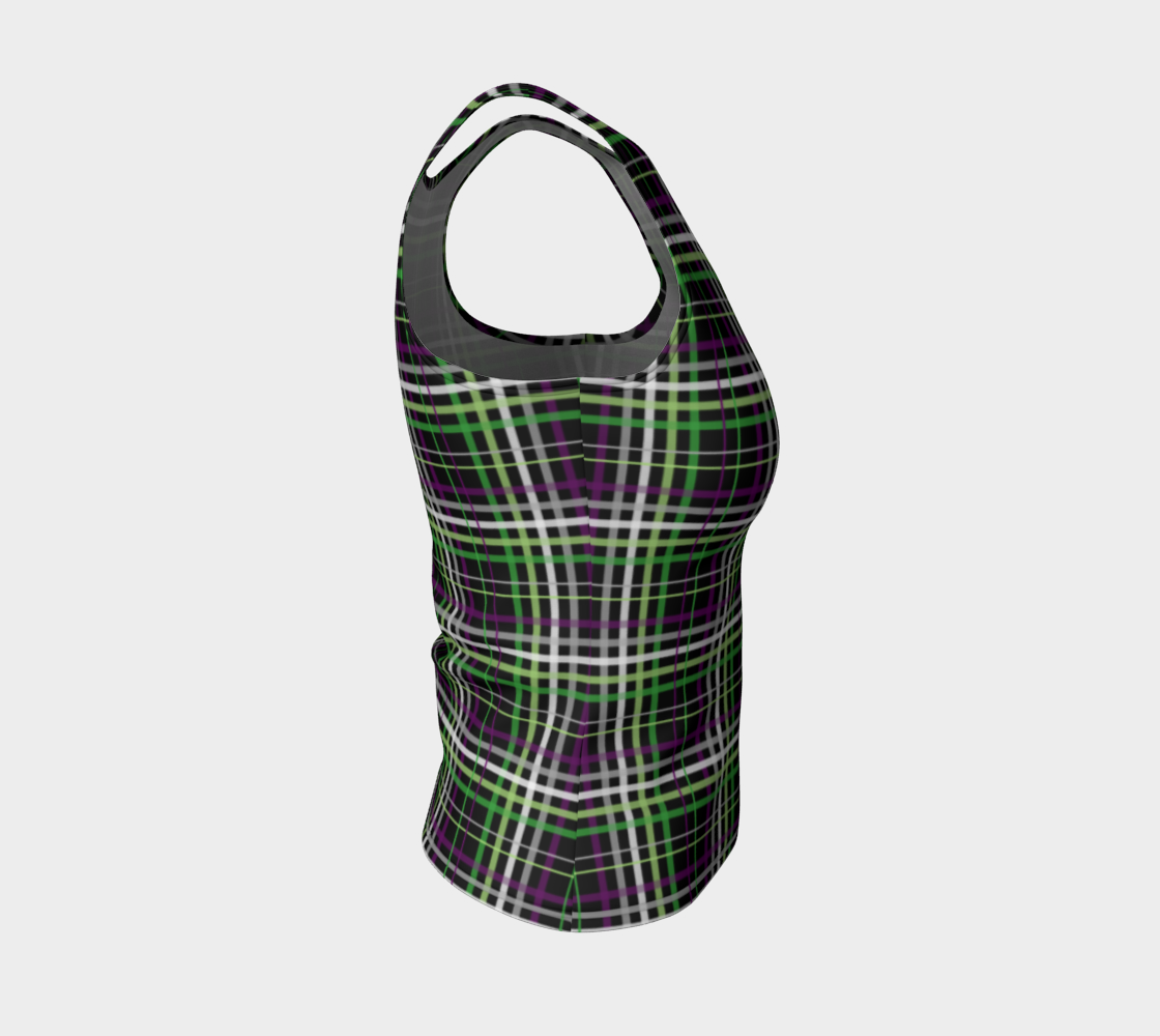 Aroace - V6 Plaid Fitted Tank (Long) Fitted Tank Top (Long) ninjaferretart