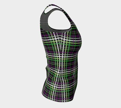 Aroace - V6 Plaid Fitted Tank (Long) Fitted Tank Top (Long) ninjaferretart