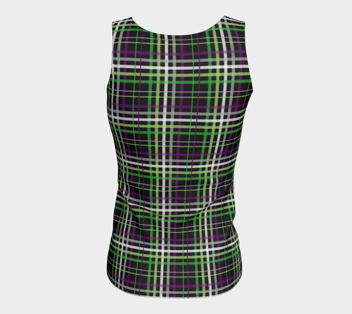 Aroace - V6 Plaid Fitted Tank (Long) Fitted Tank Top (Long) ninjaferretart