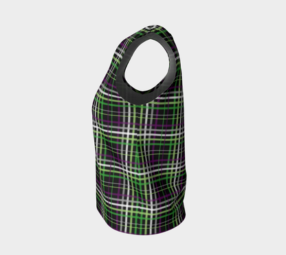 Aroace - V6 Plaid Loose Tank (Long) Loose Tank Top (Long) ninjaferretart