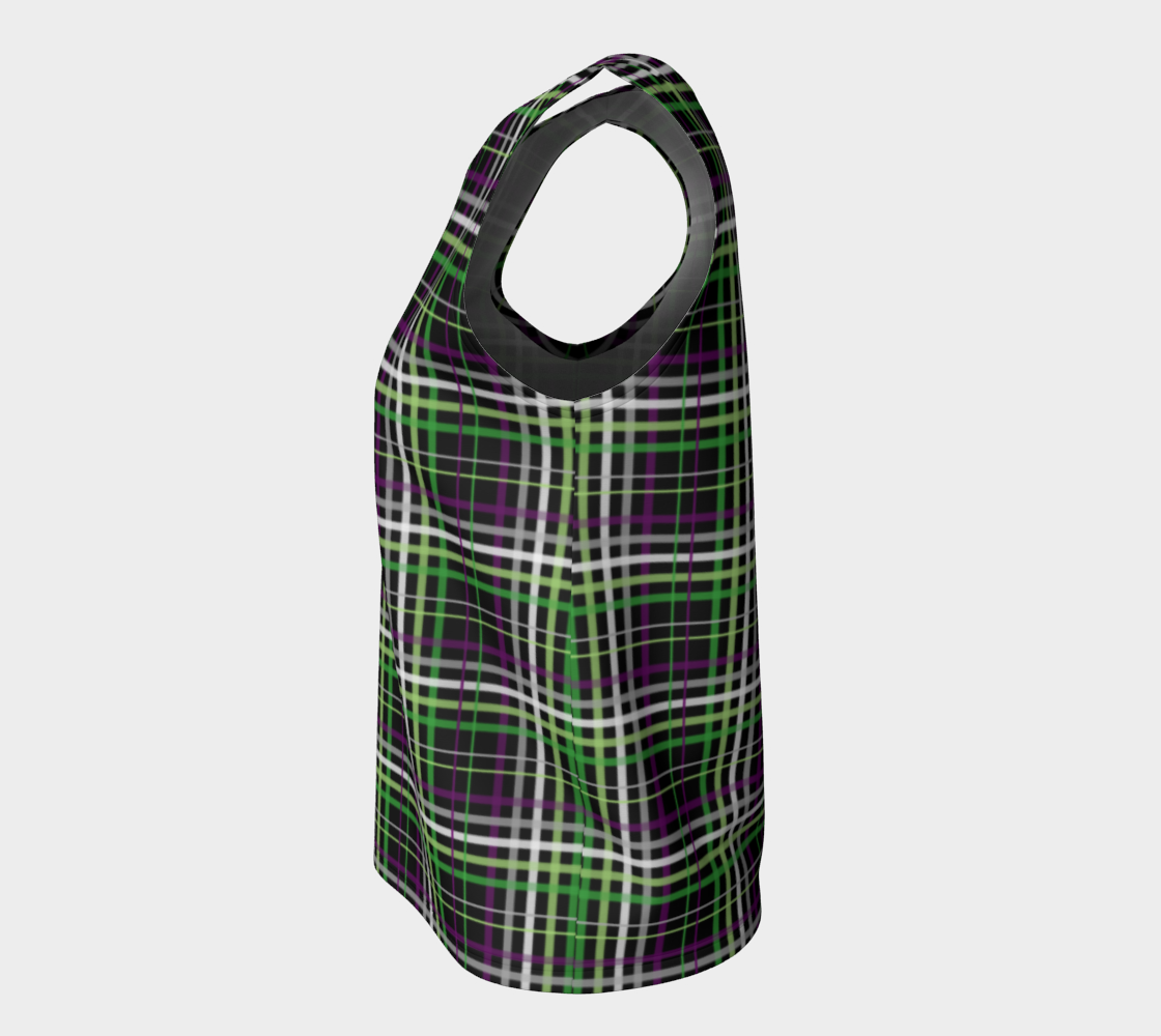 Aroace - V6 Plaid Loose Tank (Long) Loose Tank Top (Long) ninjaferretart