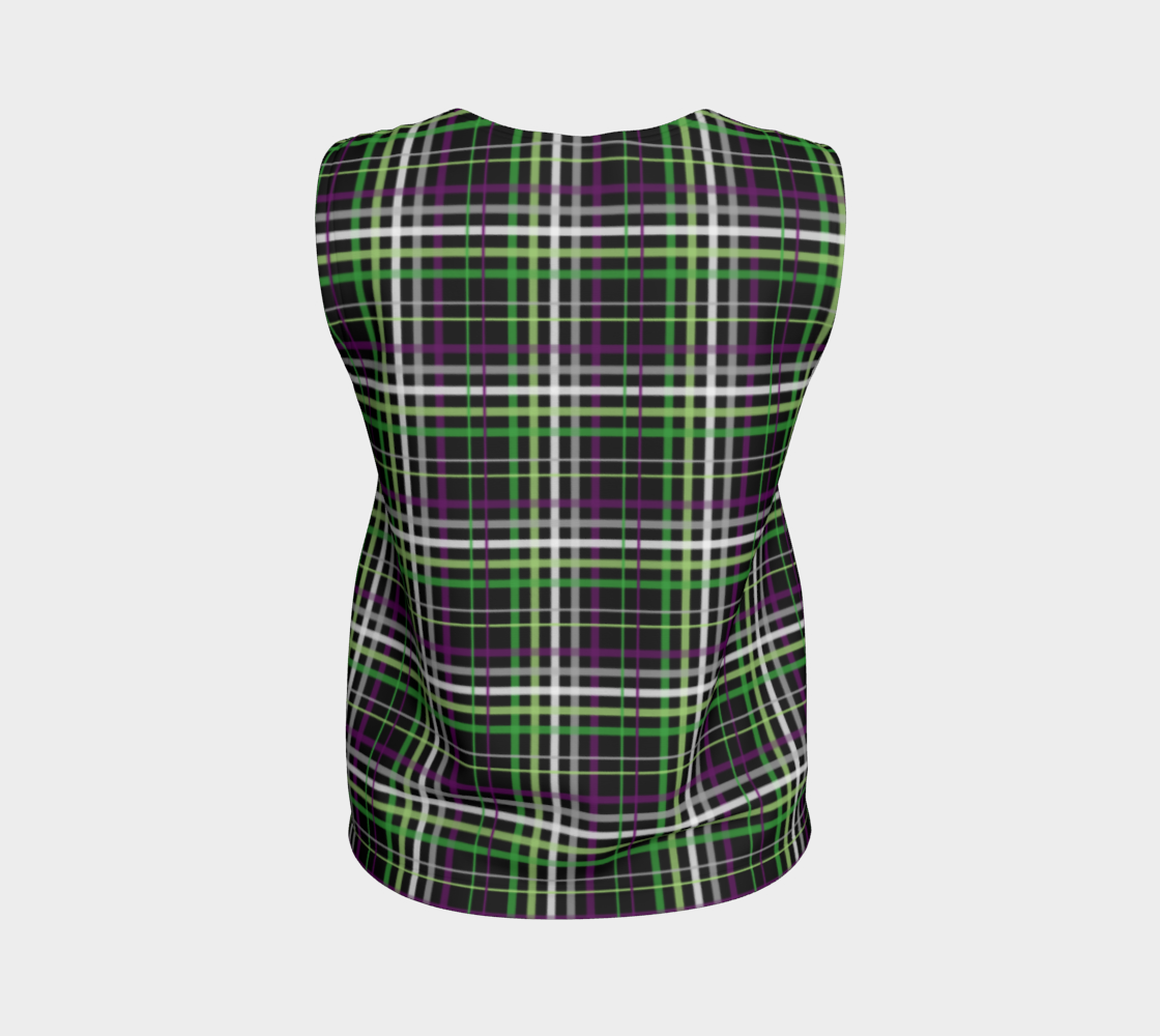 Aroace - V6 Plaid Loose Tank (Long) Loose Tank Top (Long) ninjaferretart