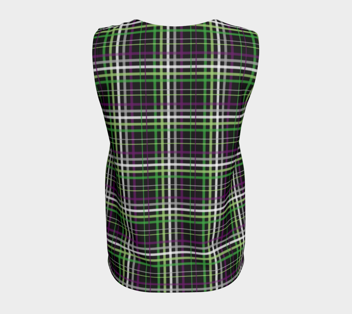 Aroace - V6 Plaid Loose Tank (Long) Loose Tank Top (Long) ninjaferretart