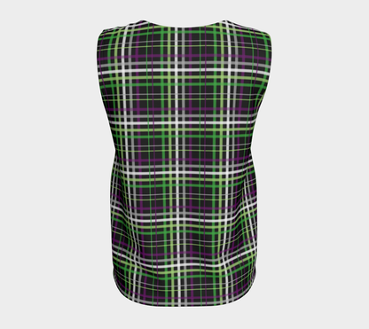 Aroace - V6 Plaid Loose Tank (Long) Loose Tank Top (Long) ninjaferretart