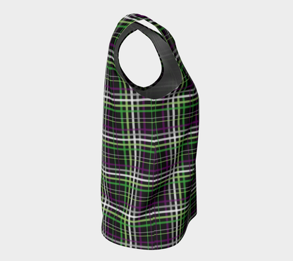 Aroace - V6 Plaid Loose Tank (Long) Loose Tank Top (Long) ninjaferretart