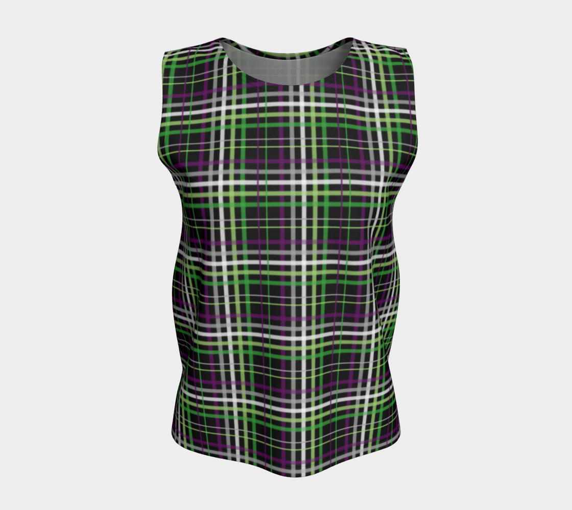 Aroace - V6 Plaid Loose Tank (Long) Loose Tank Top (Long) ninjaferretart