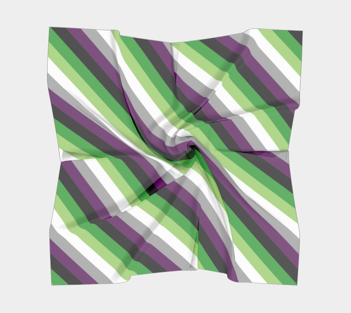 Aroace - V6 Striped  Square Scarf Square Scarf ninjaferretart