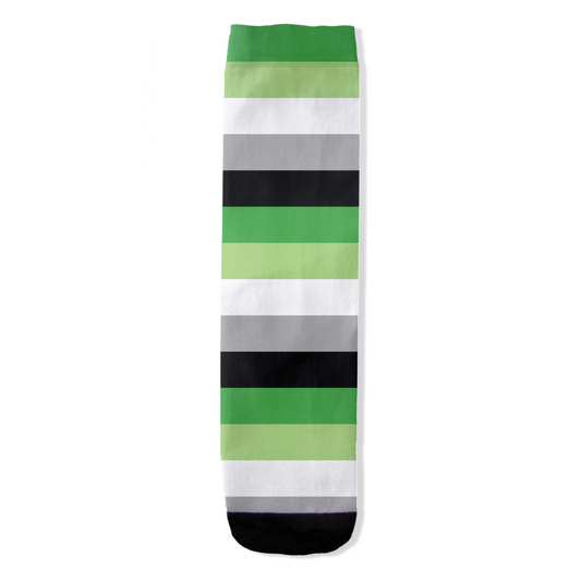Aromantic Horizontal Striped All-Over Print Socks Apparel ninjaferretart