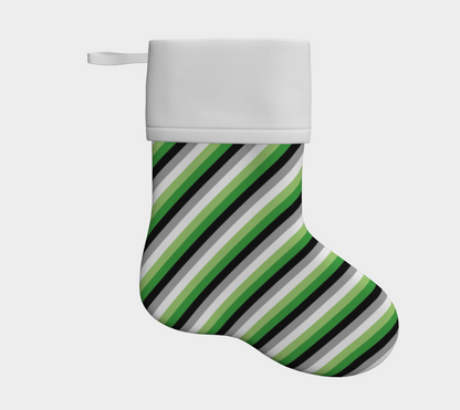 Aromantic  Striped Holiday Stocking Holiday Stocking ninjaferretart