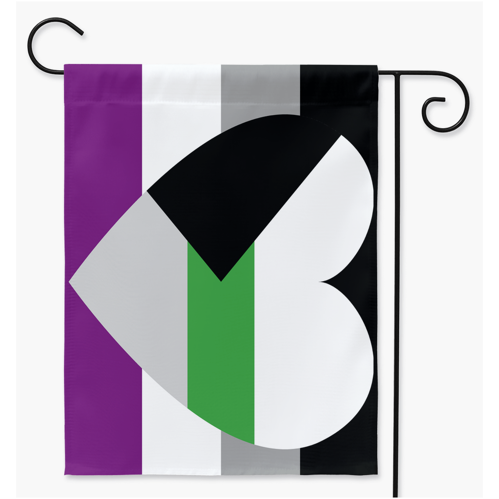 Asexual Demiromantic Yard and Garden Flag | Single Or Double-Sided | 2 Sizes | Aro Ace Spectrum Yard Flag ninjaferretart