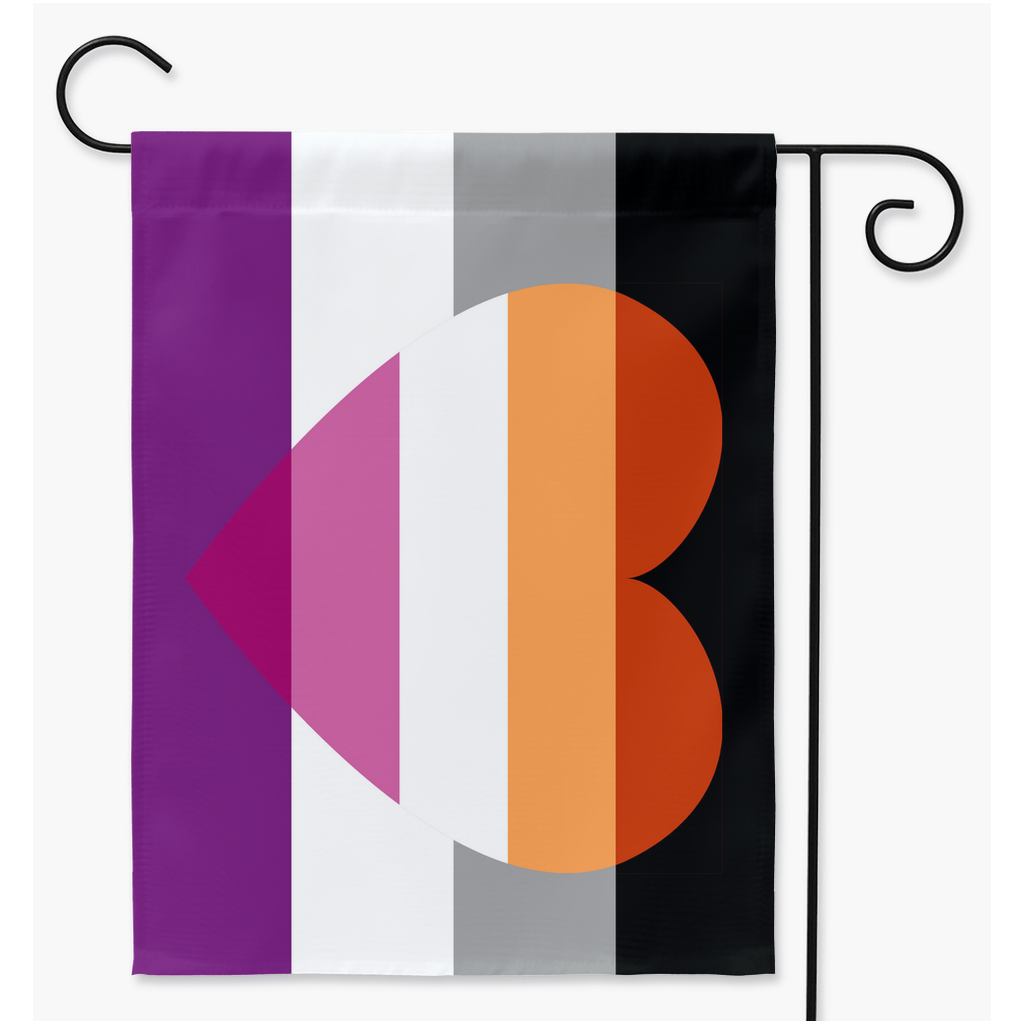 Asexual Lesbian Yard and Garden Flag | Single Or Double-Sided | 2 Sizes | Aro Ace Spectrum Yard Flag ninjaferretart