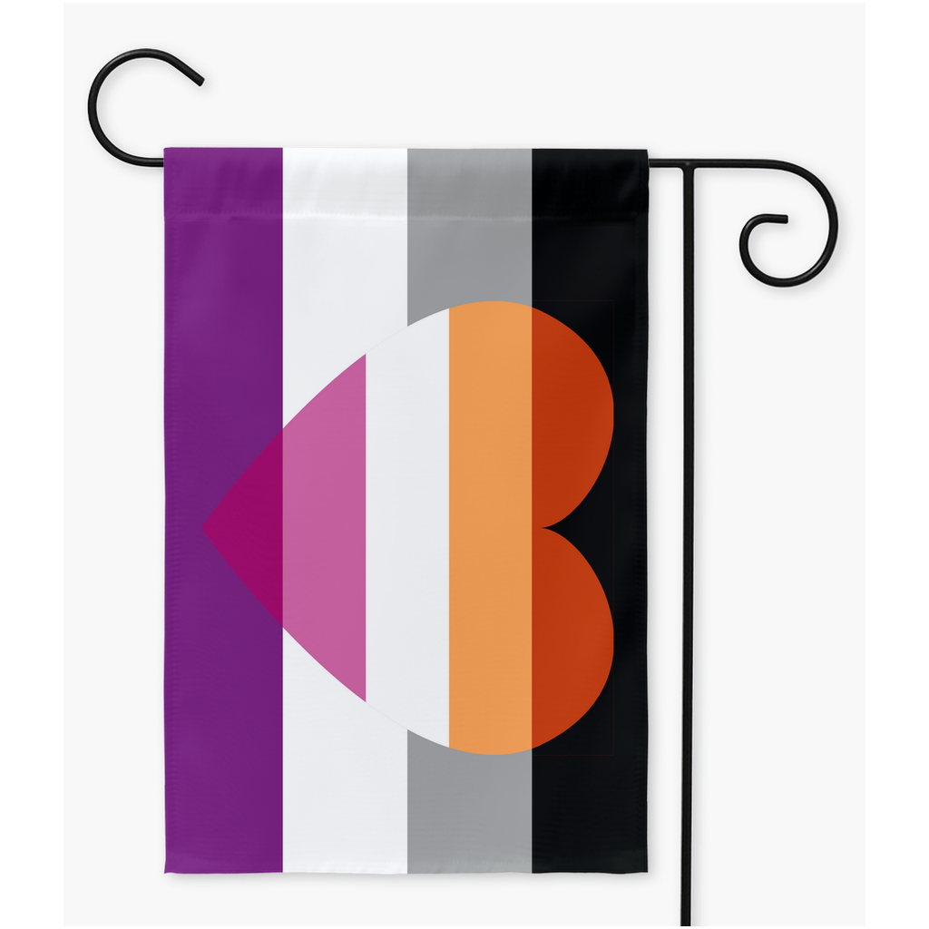 Asexual Lesbian Yard and Garden Flag | Single Or Double-Sided | 2 Sizes | Aro Ace Spectrum Yard Flag ninjaferretart