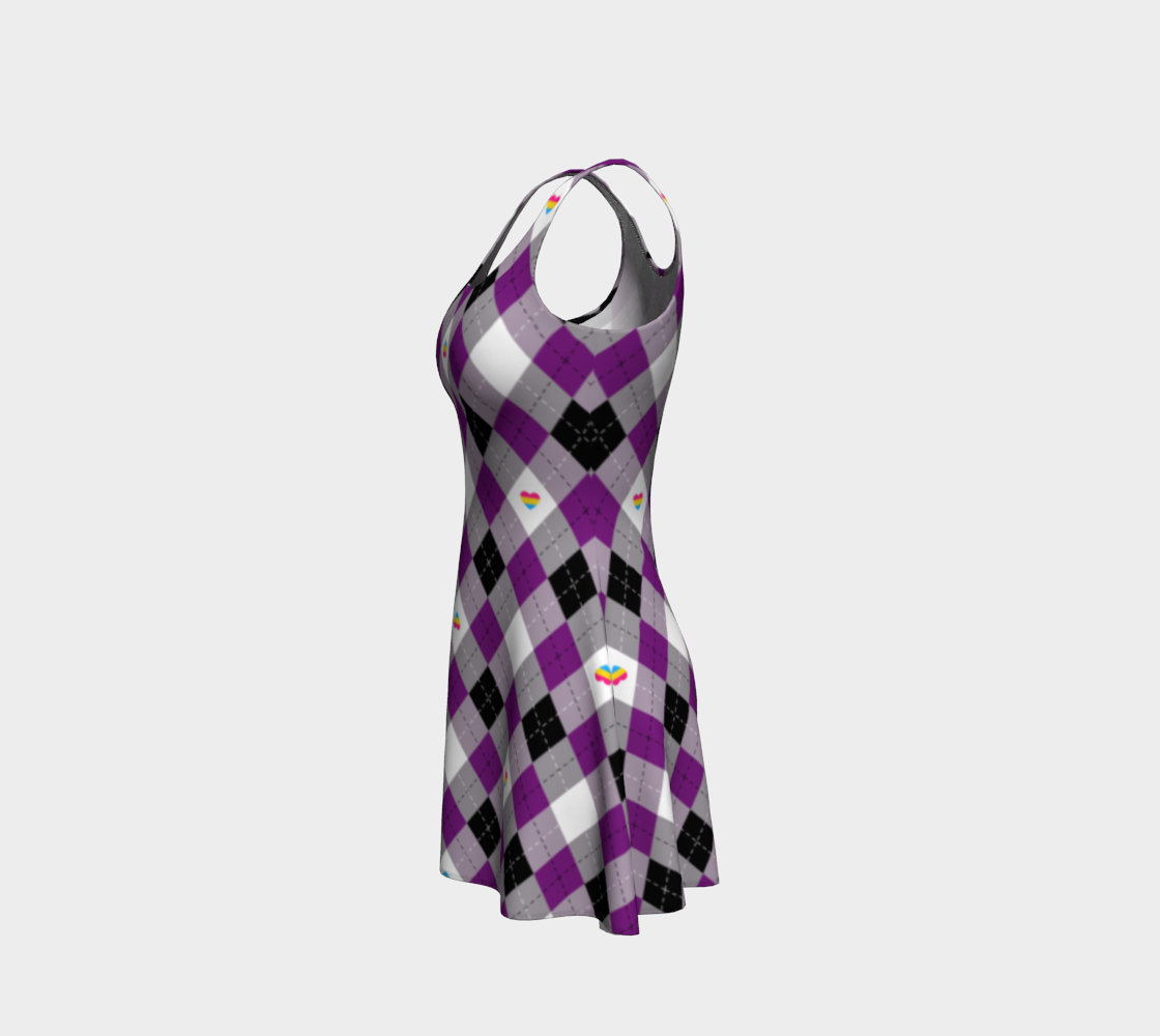 Asexual Panromantic Argyle Flare Dress Flare Dress ninjaferretart