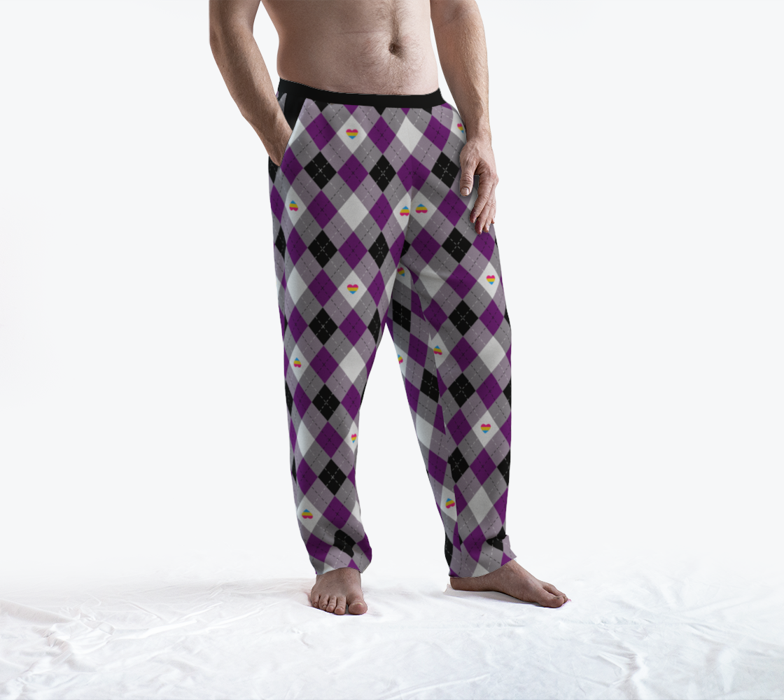 Asexual Panromantic Argyle Lounge Pants Lounge Pants ninjaferretart