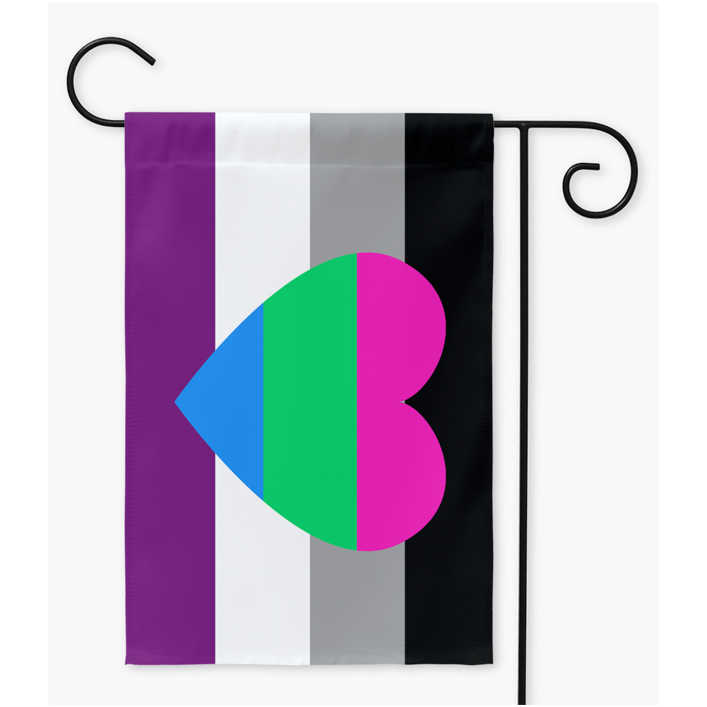 Asexual Polyromantic Yard and Garden Flag  | Single Or Double-Sided | 2 Sizes Yard Flag ninjaferretart