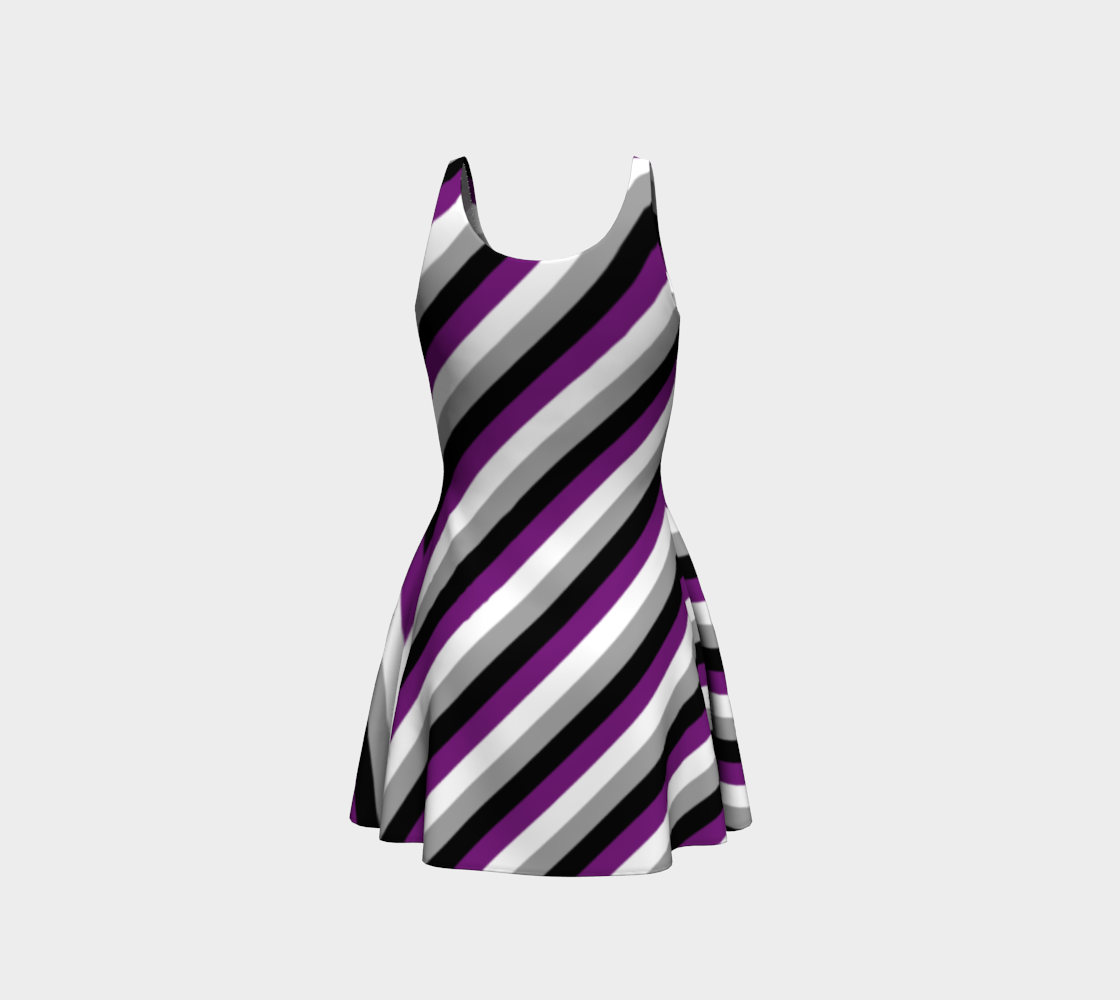 Asexual Striped Flare Dress Flare Dress ninjaferretart